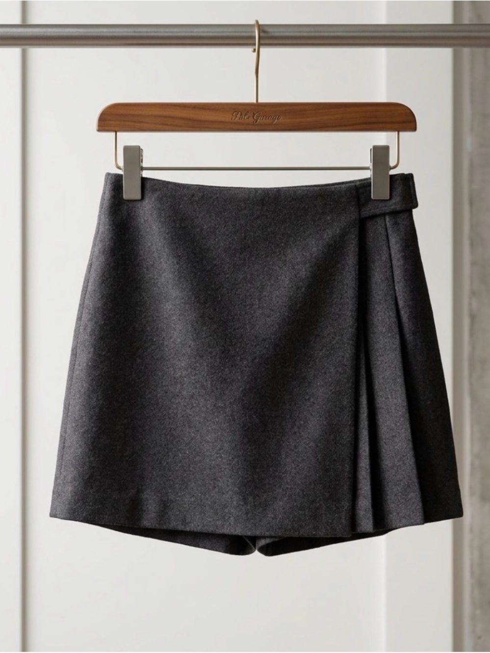 Polo Garage Charcoal Wrap-Front Skirt size 38 (6 small) uniform made in Turkey